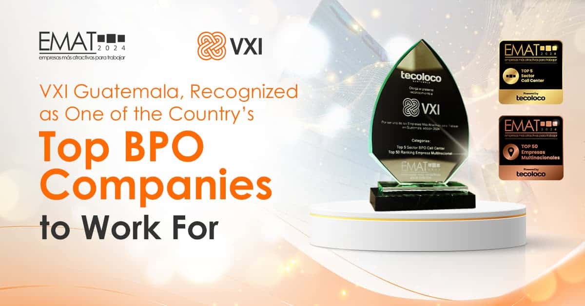 Banner - VXI Guatemala, Recognized as One of the Country’s Top BPO Companies to Work For